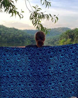 Liku batik fabric- blue