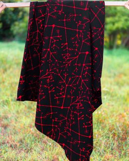 Fraktal batik fabric – black and red
