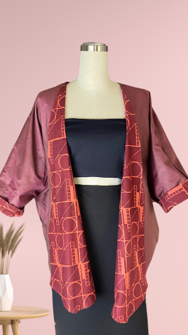 Batik Cardigan – Sulur in Red and Peach