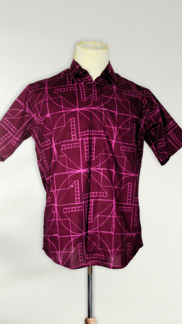 Men’s shirt – Sendi in Purple and Cerise