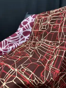 Bayang lines in maroon, red and yellow (2m) cotton fabric