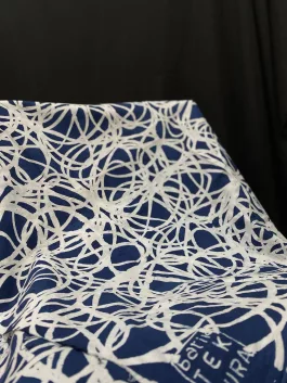 Pusing in blue and white (2m) cotton fabric