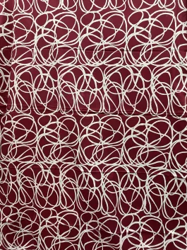 Pusing in Bright Red and White 2m cotton fabric