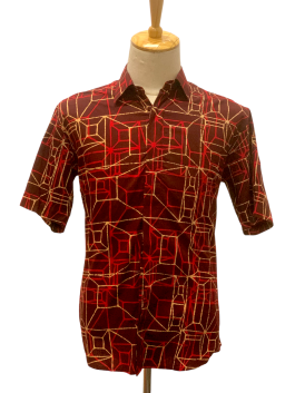 Men’s shirt – Bayang Beige and Red on Maroon