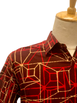 Men’s shirt – Bayang Beige and Red on Maroon