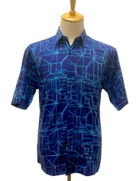 Men’s shirt – Bayang Turquoise on Dark Blue