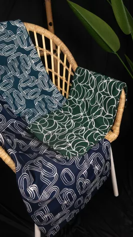 Daun Cotton Fabric in Emerald Green