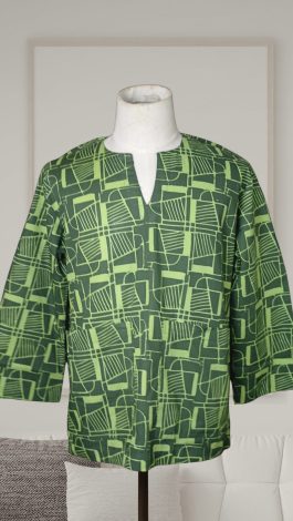 Men’s Baju Melayu Top – Paku in Oasis and Chives