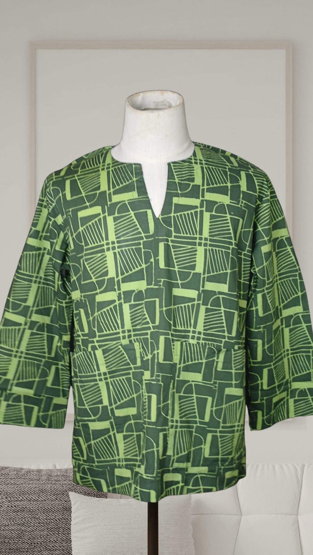 Men's Baju Melayu Top - Paku in Oasis and Chives