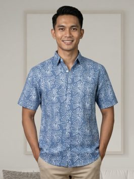 Men’s shirt – Rosa in Grisaille Blue