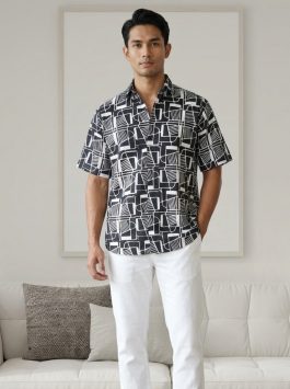 Men’s shirt – Paku in Black & White