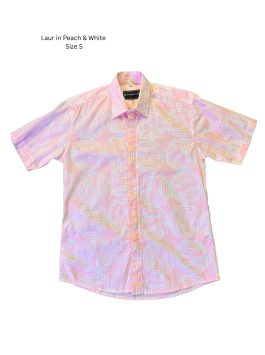 Men’s shirt – Laur in Peach & White