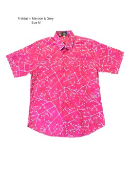 Men’s shirt – Fraktal in Maroon and Grey