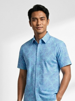 Men’s shirt – Kisi in Periwinkle Blue & Ocean